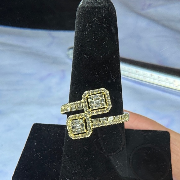 Jewelry - Gold-Tone Double Square Pave Ring - Women Jewelry